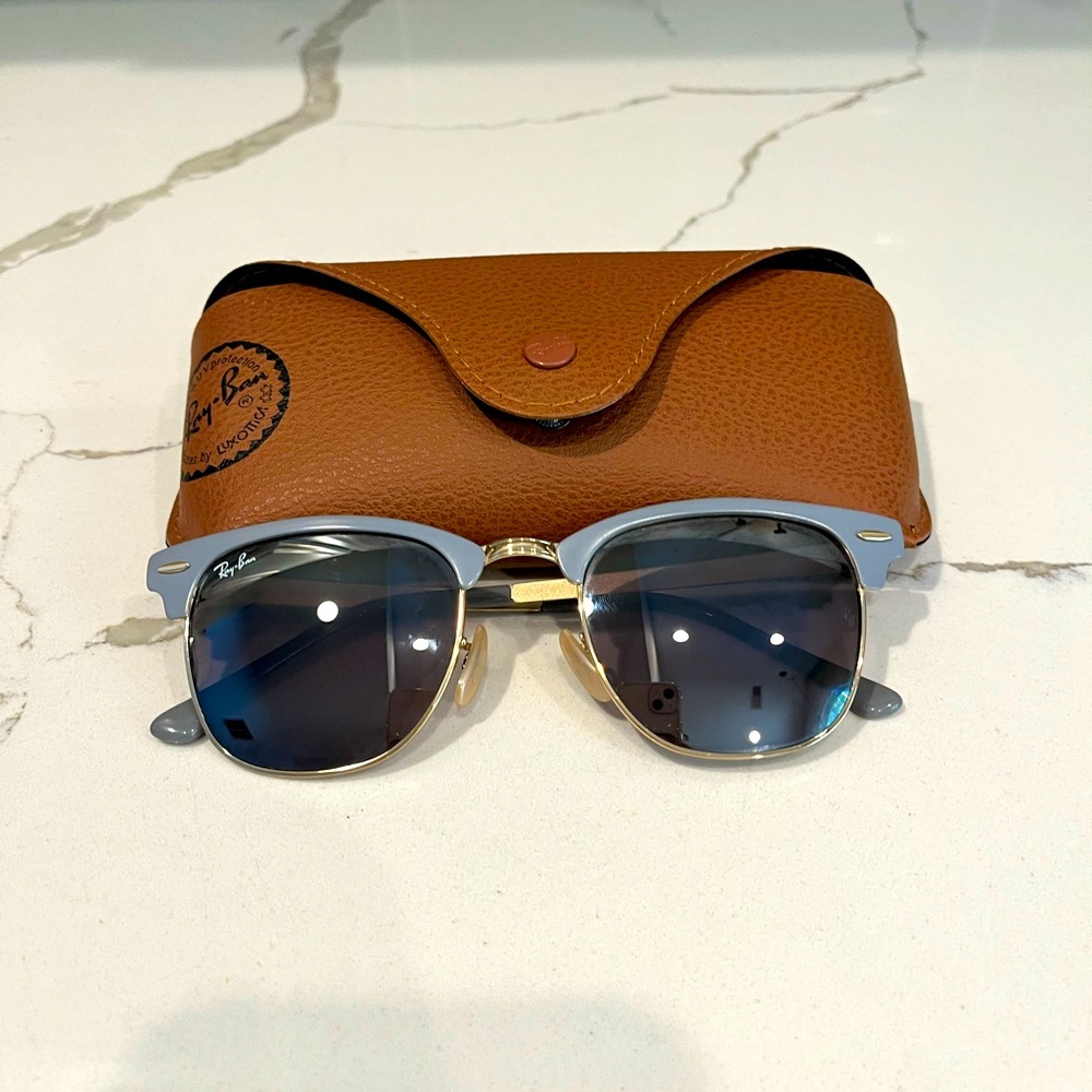 Gray Metal Clubmaster Ray-Bans